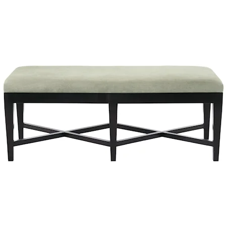 Leather Kendall Bench with Double X Stretcher Base